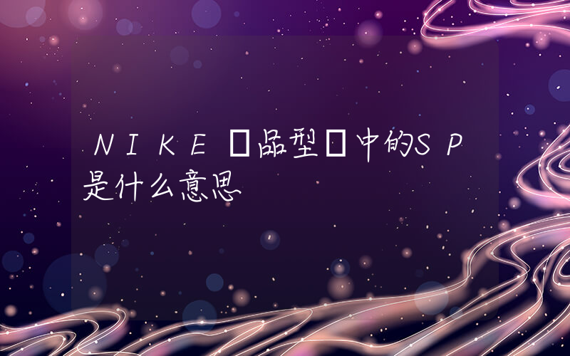 NIKE產品型號中的SP是什么意思插圖
