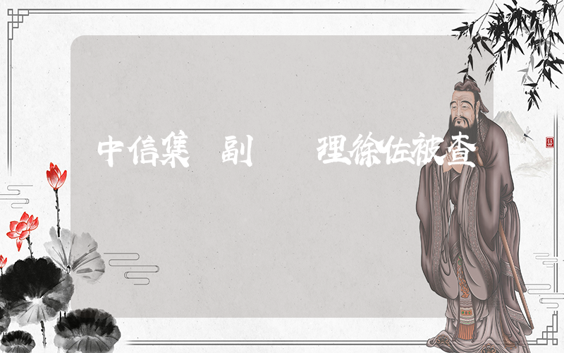 中信集團副總經理徐佐被查插圖 中信集團副總經理徐佐被查插圖