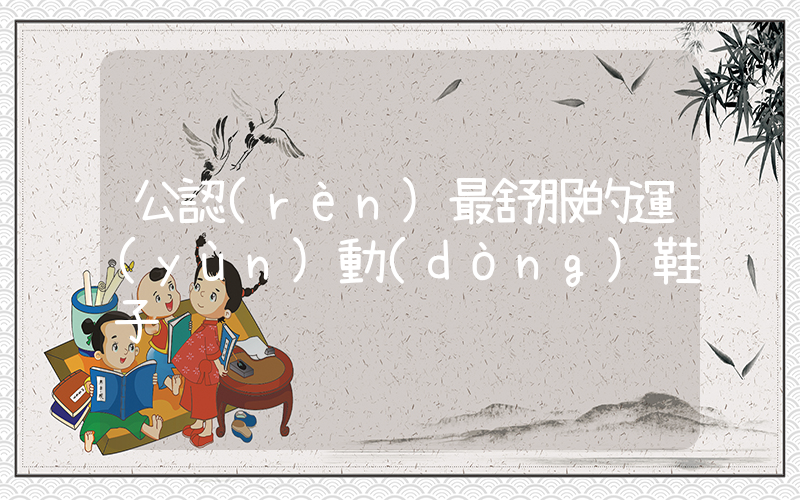 公認(rèn)最舒服的運(yùn)動(dòng)鞋子插圖