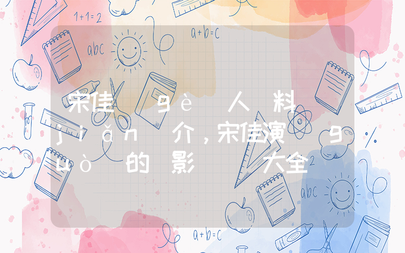 宋佳個(gè)人資料簡(jiǎn)介，宋佳演過(guò)的電影電視劇大全插圖