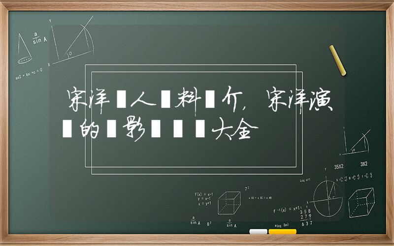 宋洋個人資料簡介，宋洋演過的電影電視劇大全插圖
