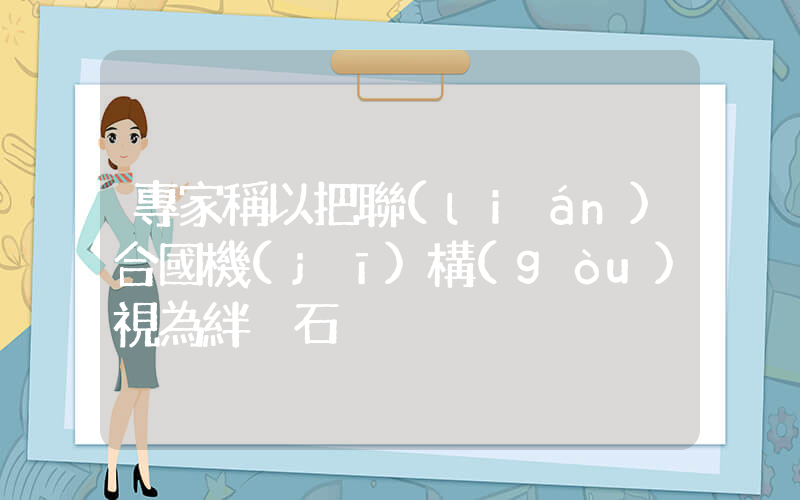 專家稱以把聯(lián)合國機(jī)構(gòu)視為絆腳石插圖