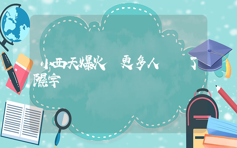 小西天爆火讓更多人認識了隰字插圖