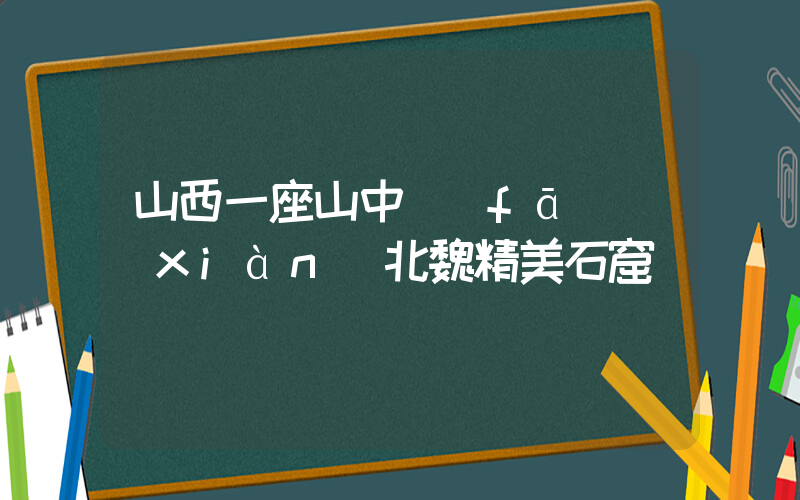 山西一座山中發(fā)現(xiàn)北魏精美石窟插圖