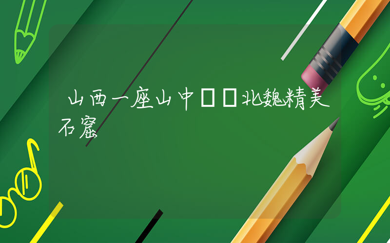 山西一座山中發現北魏精美石窟插圖