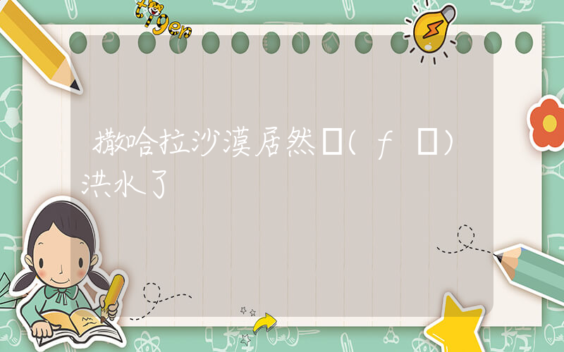 撒哈拉沙漠居然發(fā)洪水了插圖