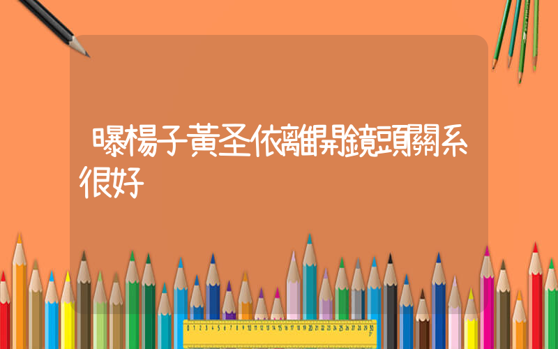 曝楊子黃圣依離開鏡頭關系很好插圖