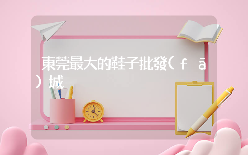 東莞最大的鞋子批發(fā)城插圖