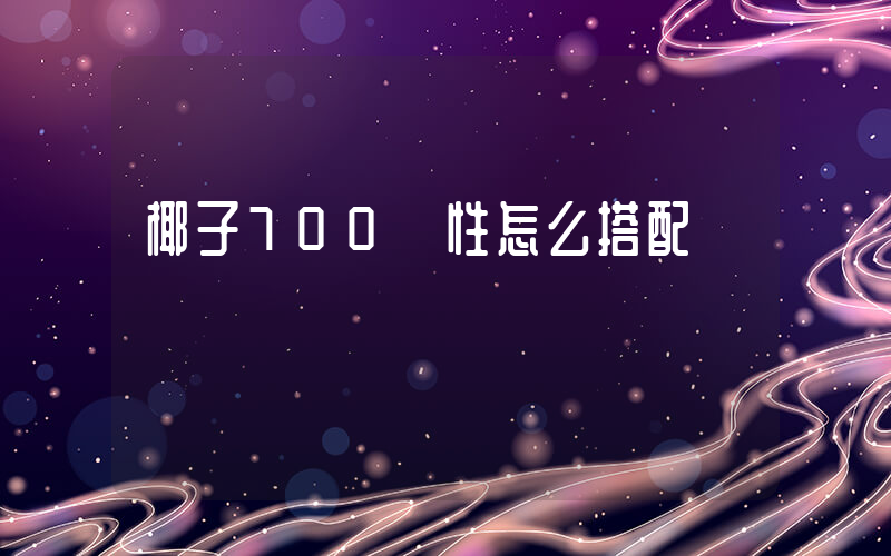 椰子700慣性怎么搭配插圖