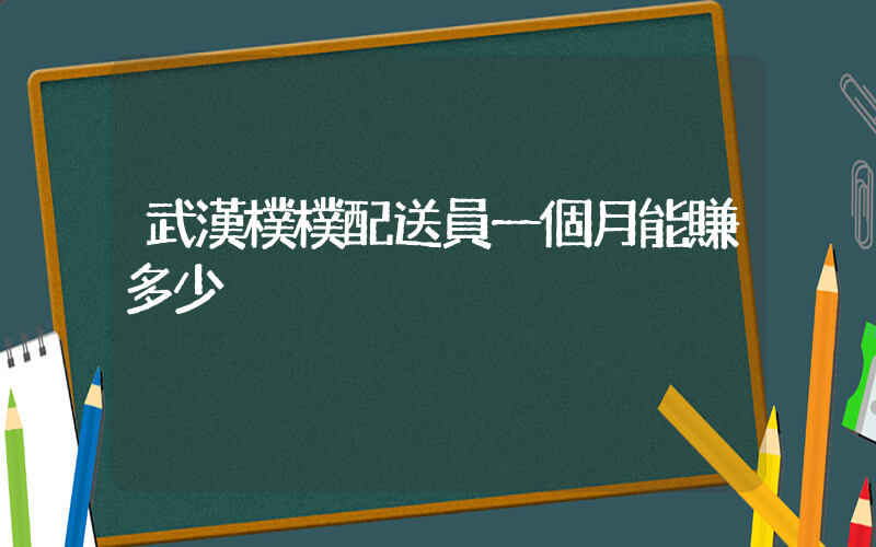 武漢樸樸配送員一個月能賺多少插圖