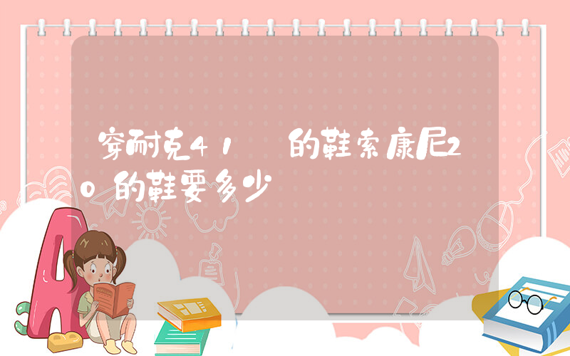 穿耐克41碼的鞋索康尼20的鞋要多少碼插圖