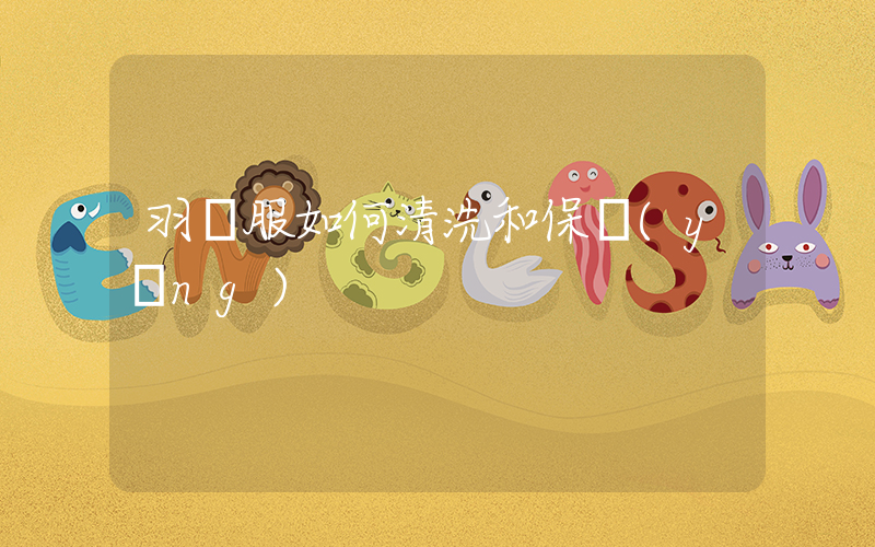 羽絨服如何清洗和保養(yǎng)插圖