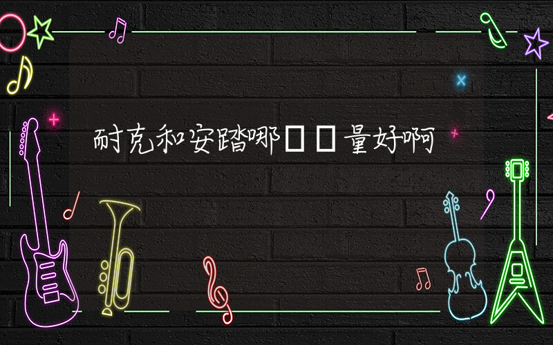 耐克和安踏哪個質量好啊插圖