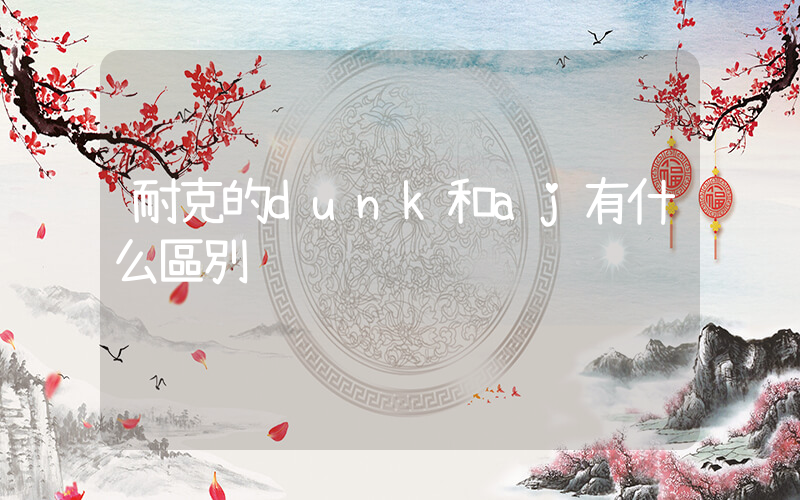 耐克的dunk和aj有什么區別插圖