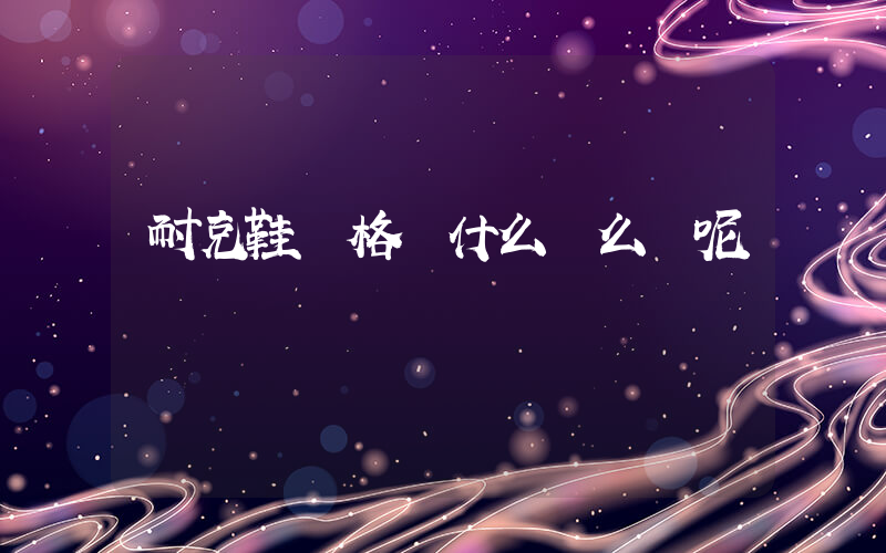 耐克鞋價格為什么這么貴呢插圖