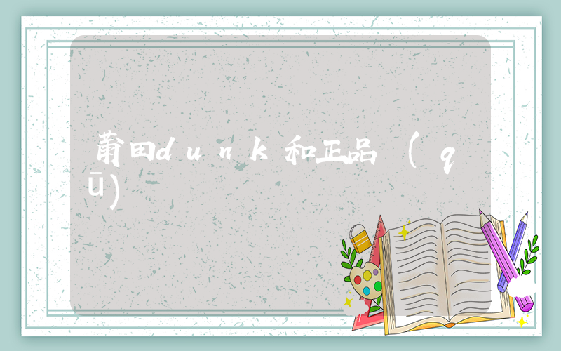 莆田dunk和正品區(qū)別插圖