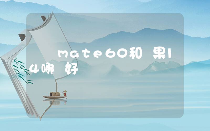 華為mate60和蘋果14哪個好插圖