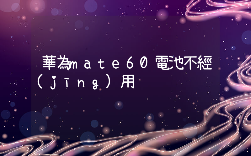 華為mate60電池不經(jīng)用插圖