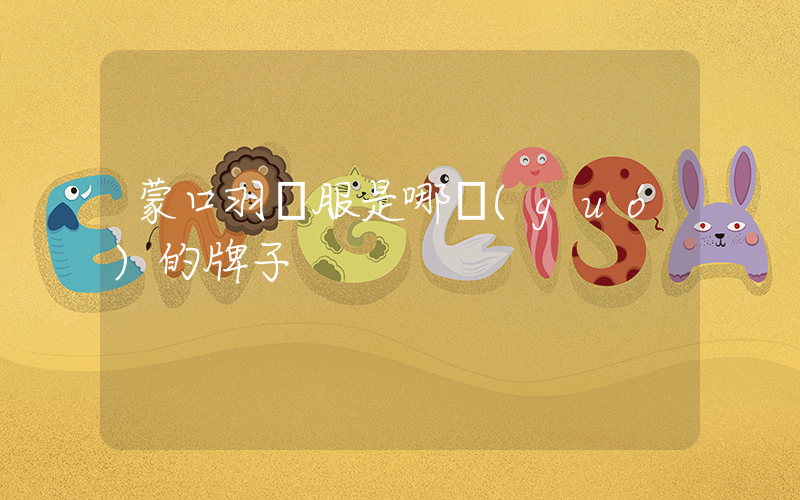 蒙口羽絨服是哪國(guó)的牌子插圖