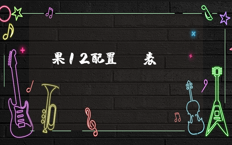蘋果12配置參數表插圖