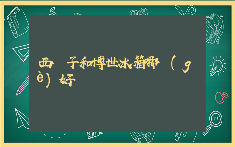 西門子和博世冰箱哪個(gè)好插圖