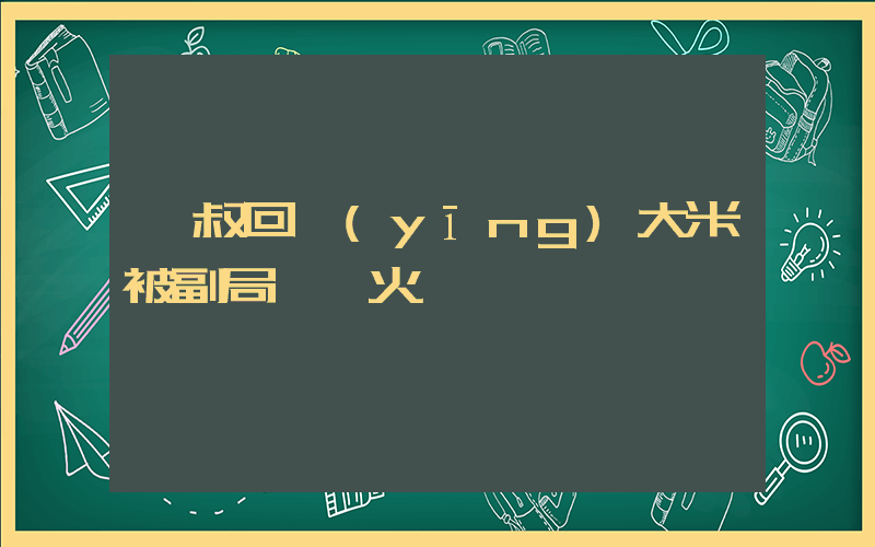 趙叔回應(yīng)大米被副局長帶火插圖