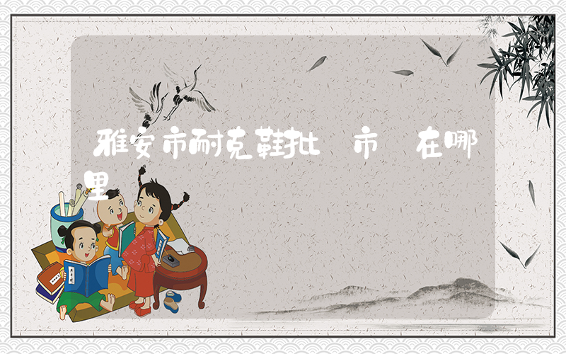 雅安市耐克鞋批發市場在哪里插圖