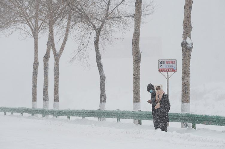 鶴崗暴雪破紀錄：乘客雪中推公交插圖
